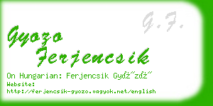 gyozo ferjencsik business card